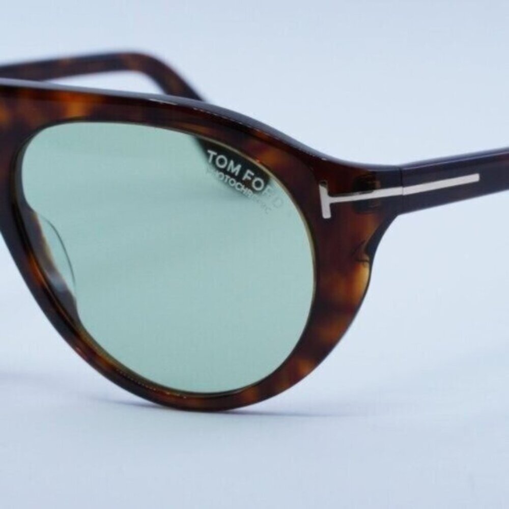Tom Ford Rex 02 FT1001 54N Aviator Sunglasses - Havana/Green Photohromic - Picture 4 of 9